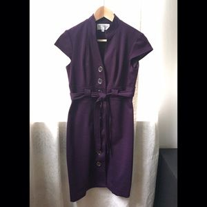 Studio I Button Front Cap Sleeve Petite Dress