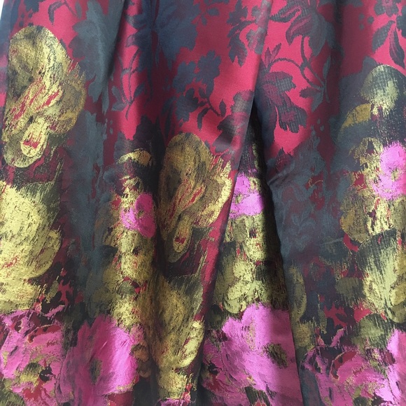 Damask Woven Floral Overlap Dress - Picture 2 of 4