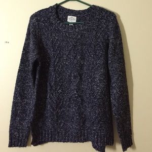 Navy Blue Cable Knit Sweater