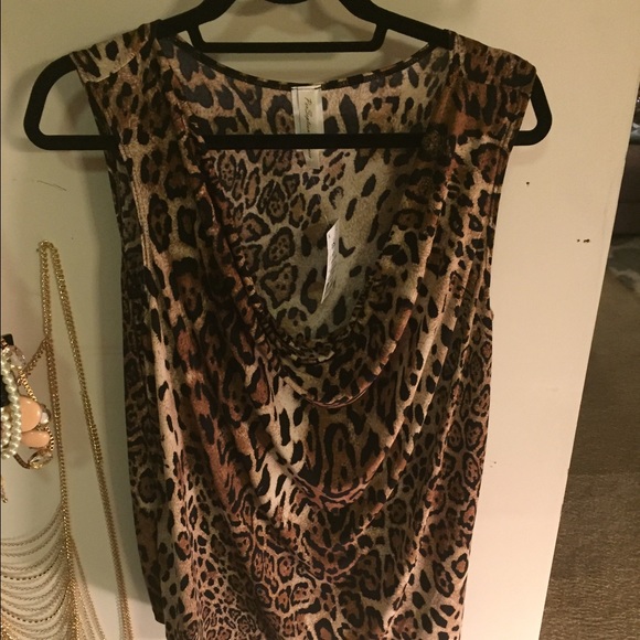 Leopard scoop neck tank. NWT! Never worn