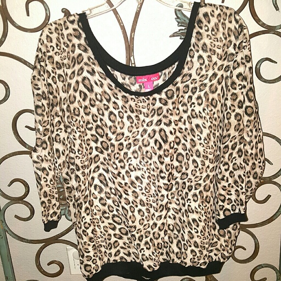 New Leppard sheer print blouse
