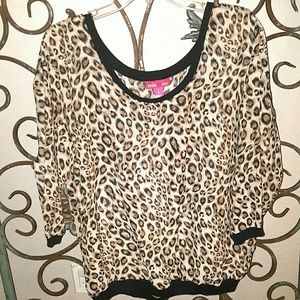New Leppard sheer print blouse