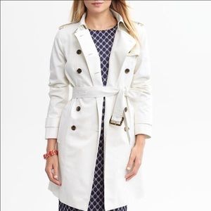 White Banana Republic Trench Coat