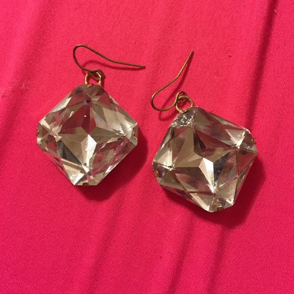 Silver and gold stone earrings
