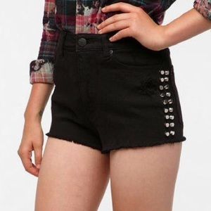 Black studded BDG high waisted shorts