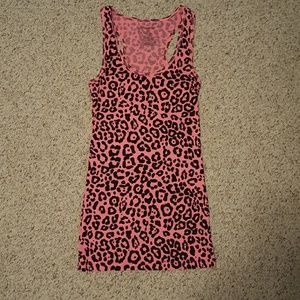 No Boundaries pink leopard tank top