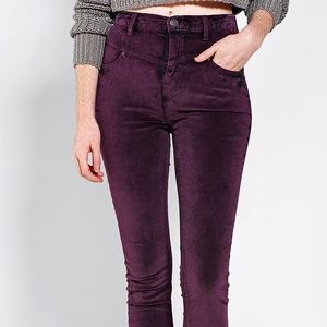 BDG lavender high waisted velvet cords