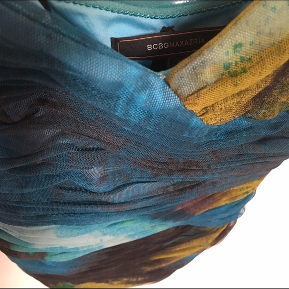 BCBGMAXAZRIA Strapless Stretch Mesh Dress - Picture 2 of 4