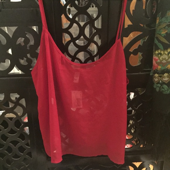 Red Chiffon Tank Blouse!