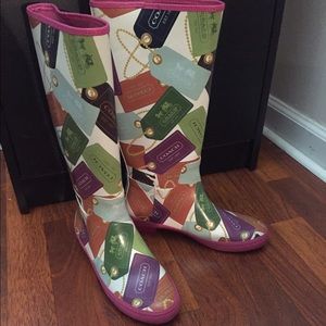 Coach multicolored rain boots