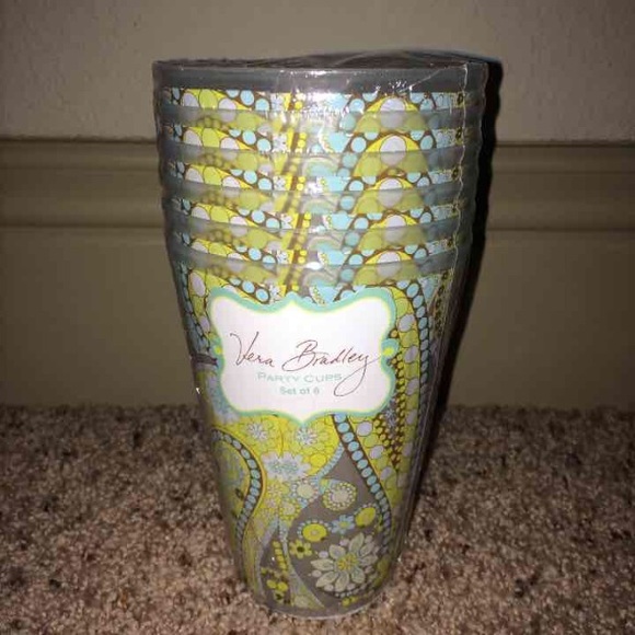VERA BRADLEY set of 6 cups