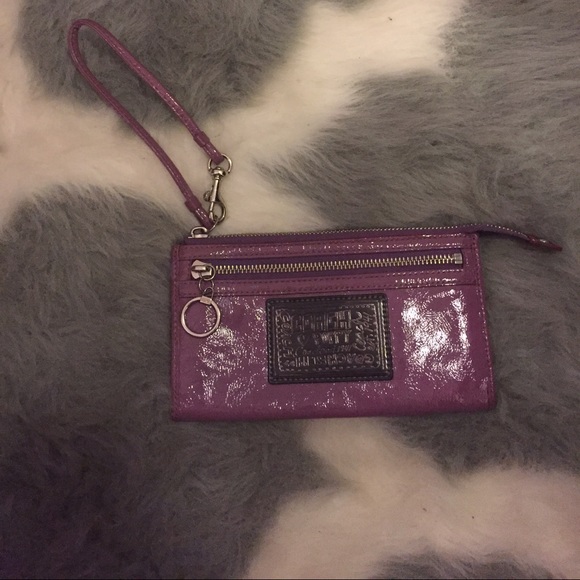 Coach purple POPPY wristlet