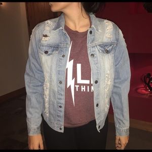 Lf Distressed Denim Jean Jacket
