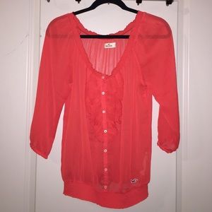 Sheer Red Blouse from Hollister