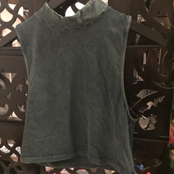 NTW Blue Sleeveless Mock-Neck