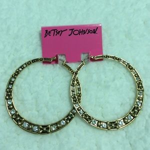 NWT Betsey Johnson extra large hoop earrings