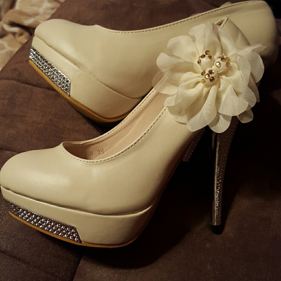 Cream never worn high heels