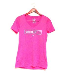 Pink Nike Dri-fit Tee "Workin' it"