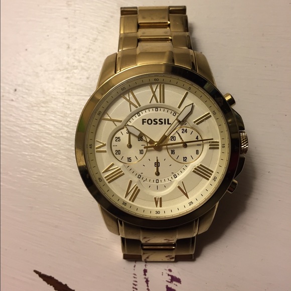 Gold Fossil Boyfriend watch