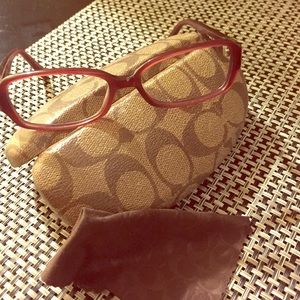 Coach Eye Glass Frames w/Case & Dust Rag