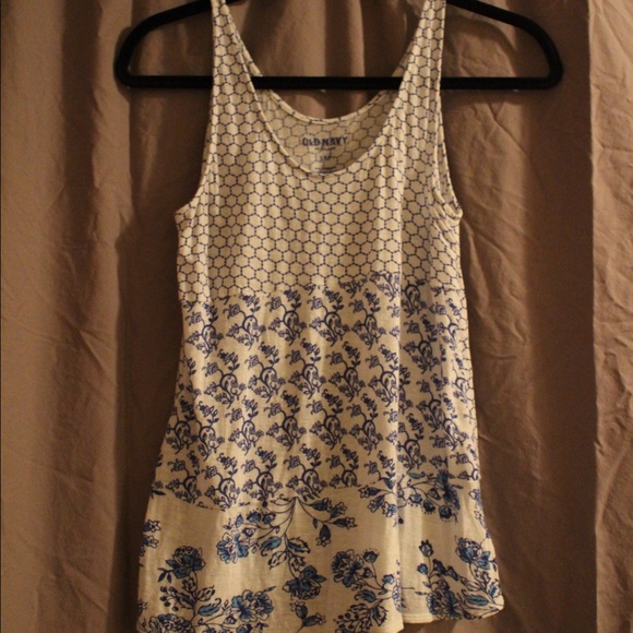 Blue and white tank top from Old Navy