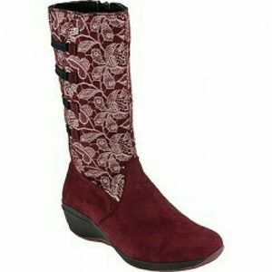 Arcopedico bordeaux winter pull on boots with lace