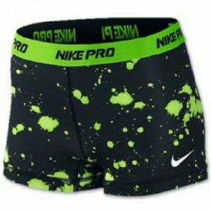 Nike pro lime/black green spandex