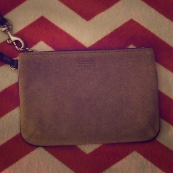 Coach Handbags - Brown suede Coach wristlet