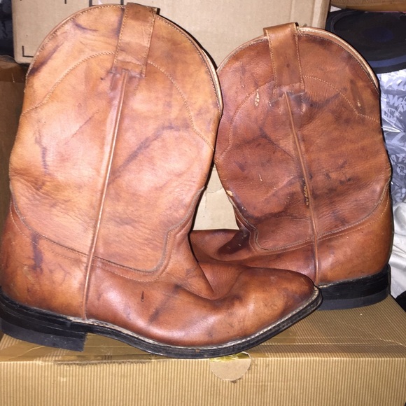 Brown cowboy boots