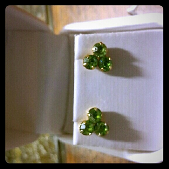 Luck of the Irish stud earings cz green