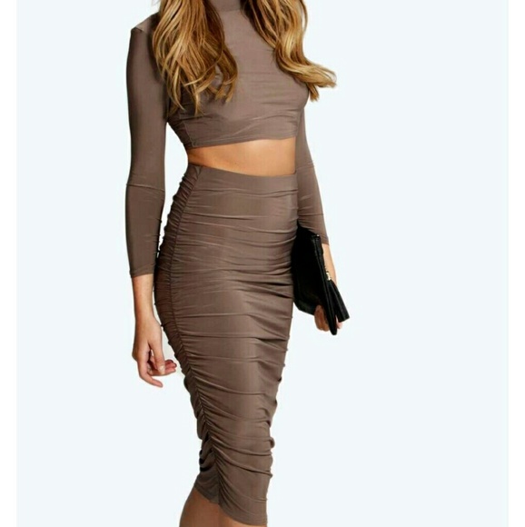 Ruched Midi Skirt