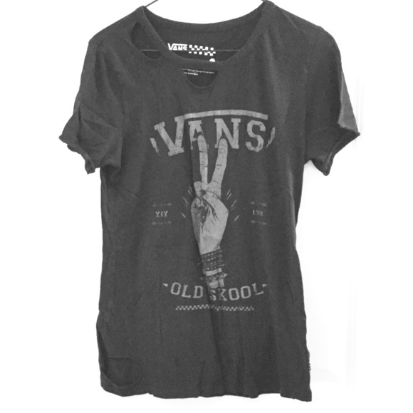 Vans size medium distressed Tshirt peace print