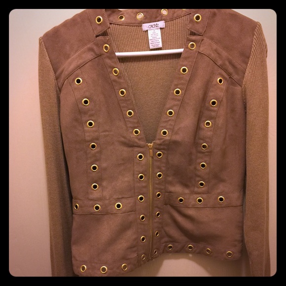 Suede zip sweater