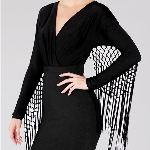 New! NWOT Black fringe dress - Picture 2 of 3