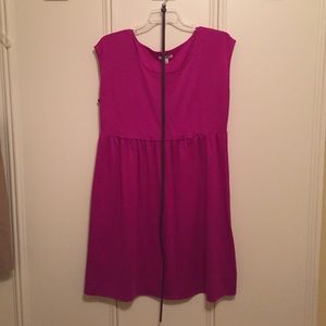 Pink dress with purple belt