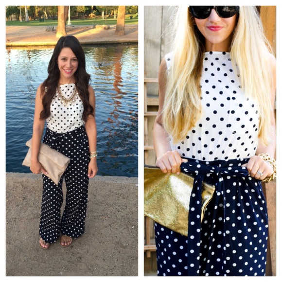 ladies polka dot jumpsuit