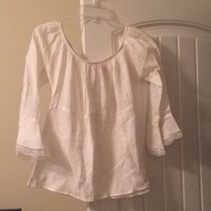 Xhilaration white peasant top