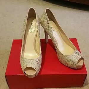 Guess Glittery Lace Heels