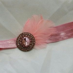 Pink feather headband