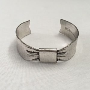 BCBGeneration distressed silver bow cuff