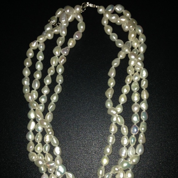 Triple strand fresh water pearls