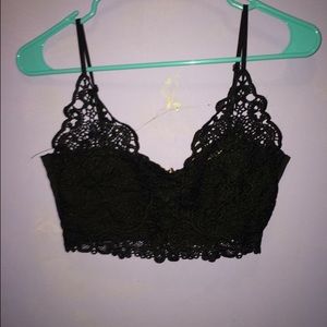 Xs black lace bralette