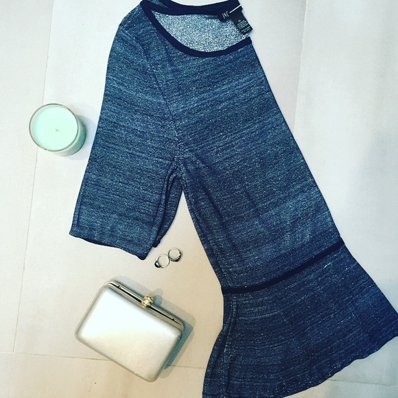 🎉SUPER SALE: INC Metallic Silver Peplum Top