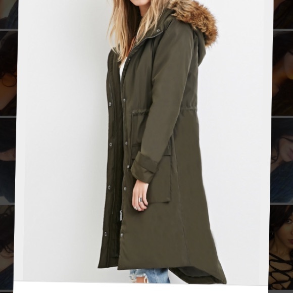 Olive green parka