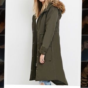 Olive green parka