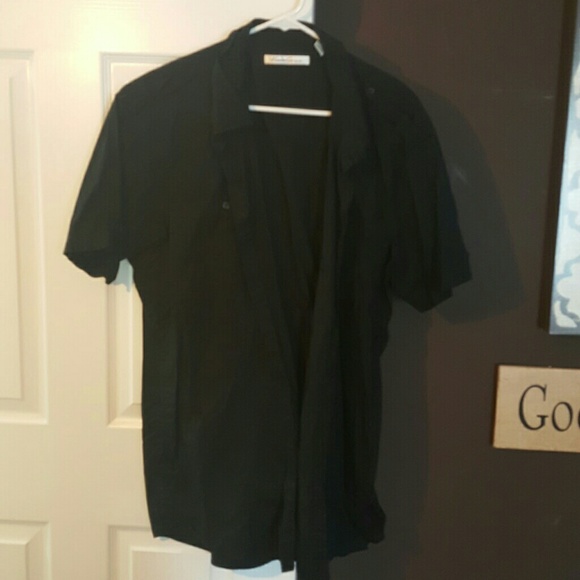 Black form-fitting Kenneth Cole dress shirt