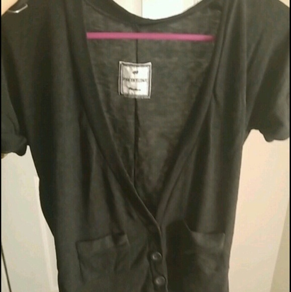 Dark grey short sleeve cardigan