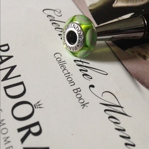 Pandora green and pink murano
