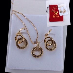 Marcasite Crystal Double Ring Set