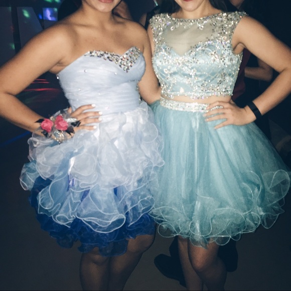 Short Blue Homecoming Dress